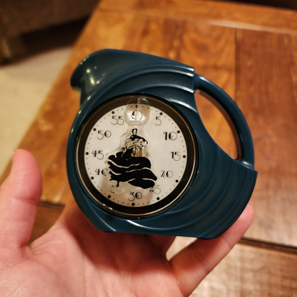 Vintage Fiestaware Homer Laughlin Teal Green Blue Mini Pitcher Kitchen Timer '97